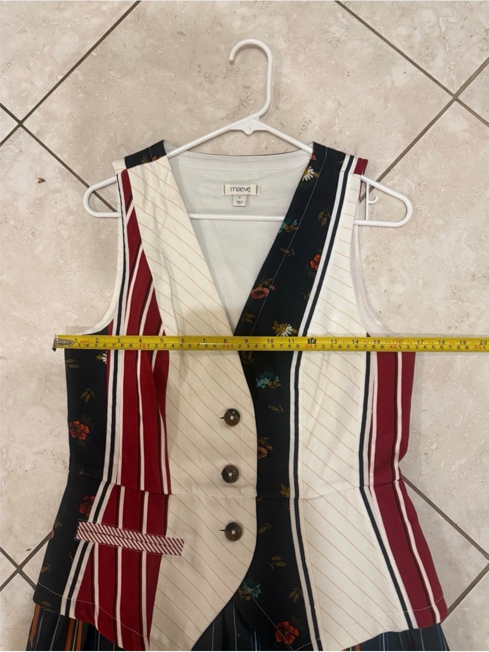 Anthropologie Striped Colorblock Midi Dress in Navy, White, Red - Picture 5 of 6